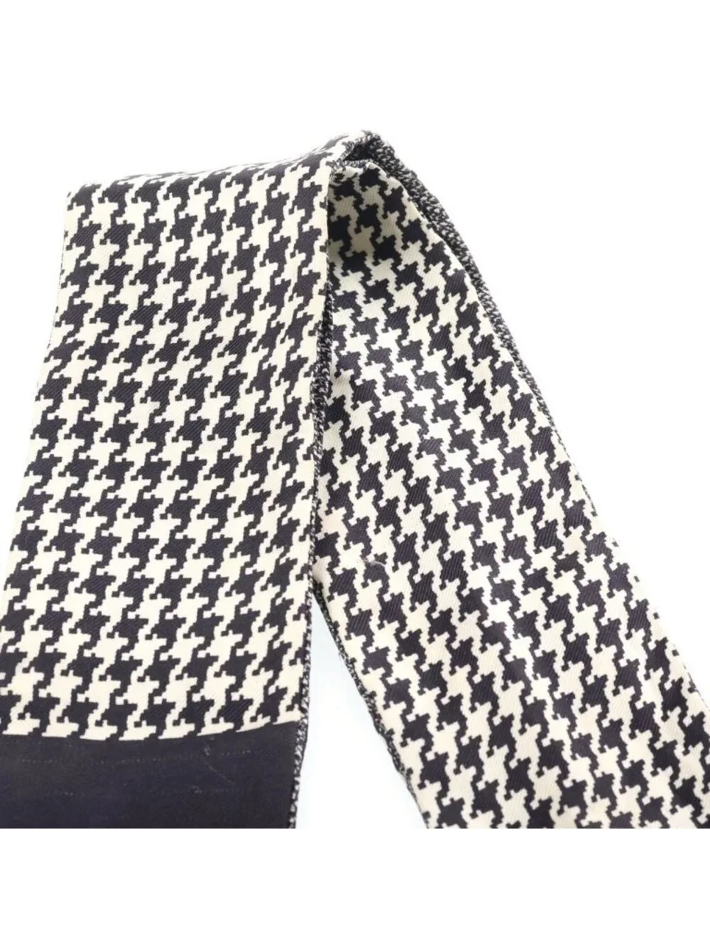 Dior 30 Montaigne Mitzah Houndstooth Pattern Scarf Twilly Navy